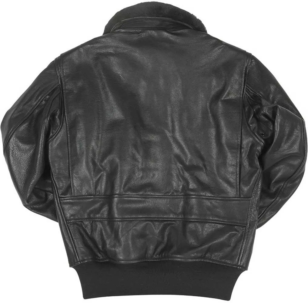 Cockpit USA Mens USN Submariner G-1 Leather Flight Jacket (Black)