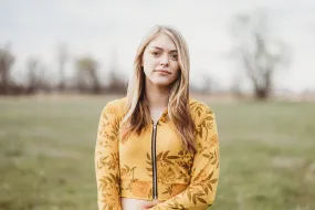 Cropped Hoodie In Sunshine Marigold