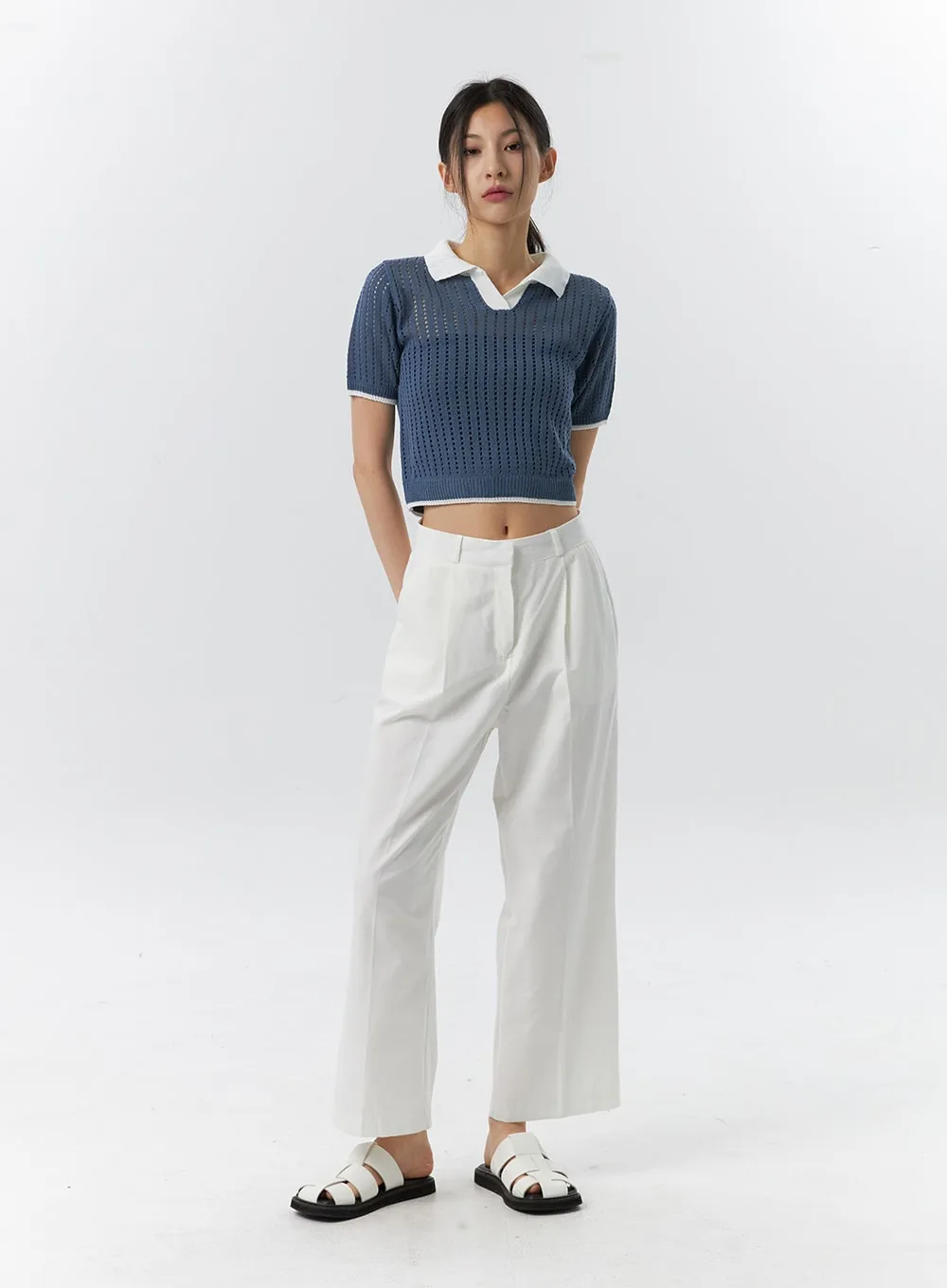 Cropped Mesh Sweater IL326