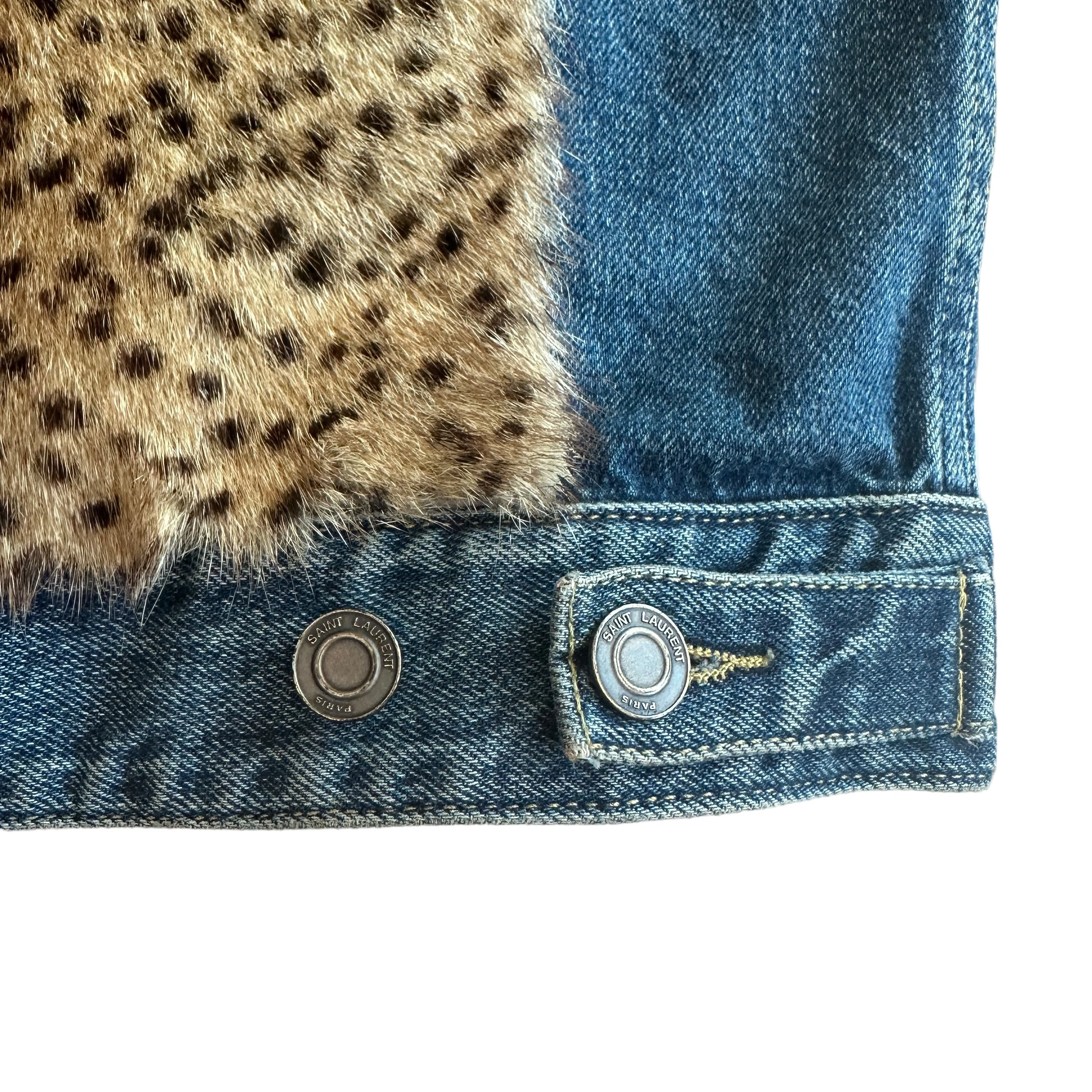 Denim & Fur Vest - S