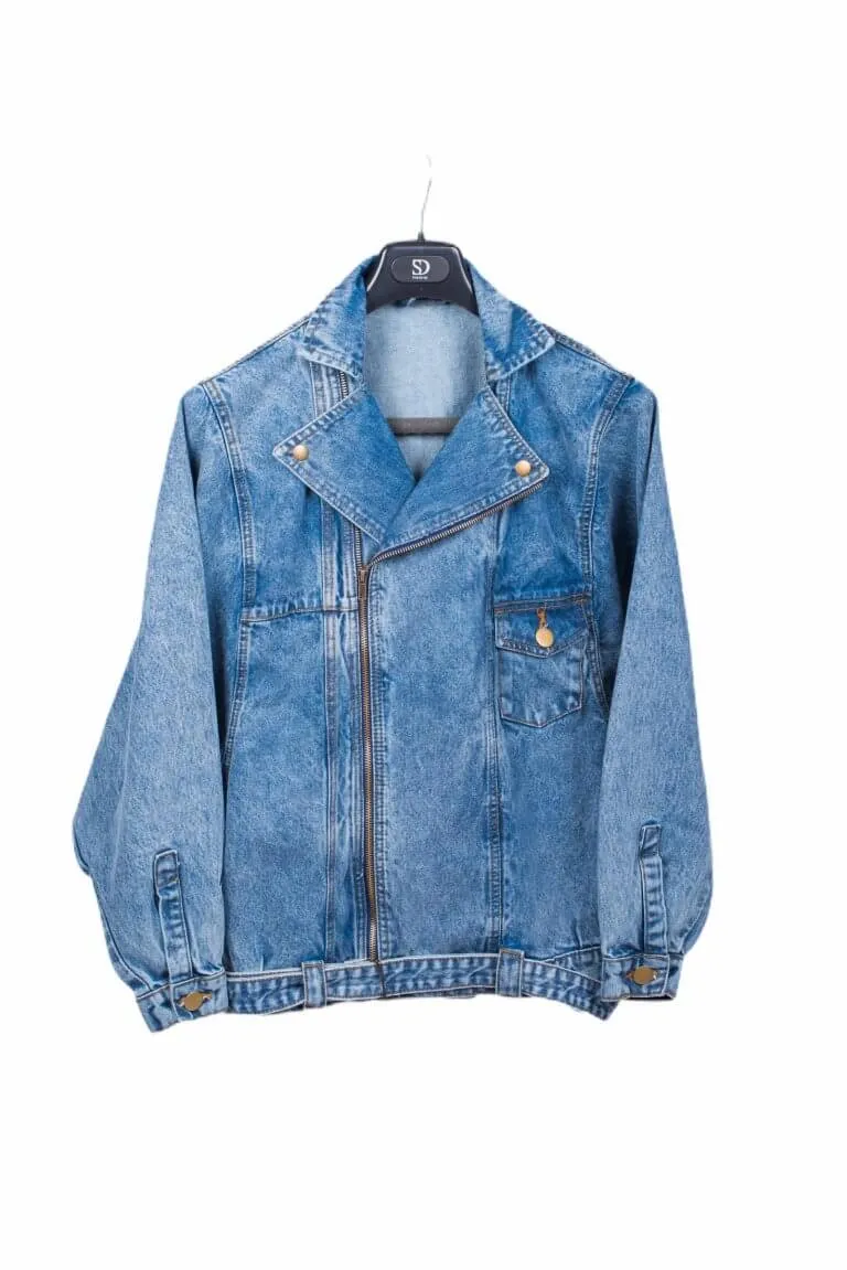 Denim Jacket With Chinchilla Fur Collar