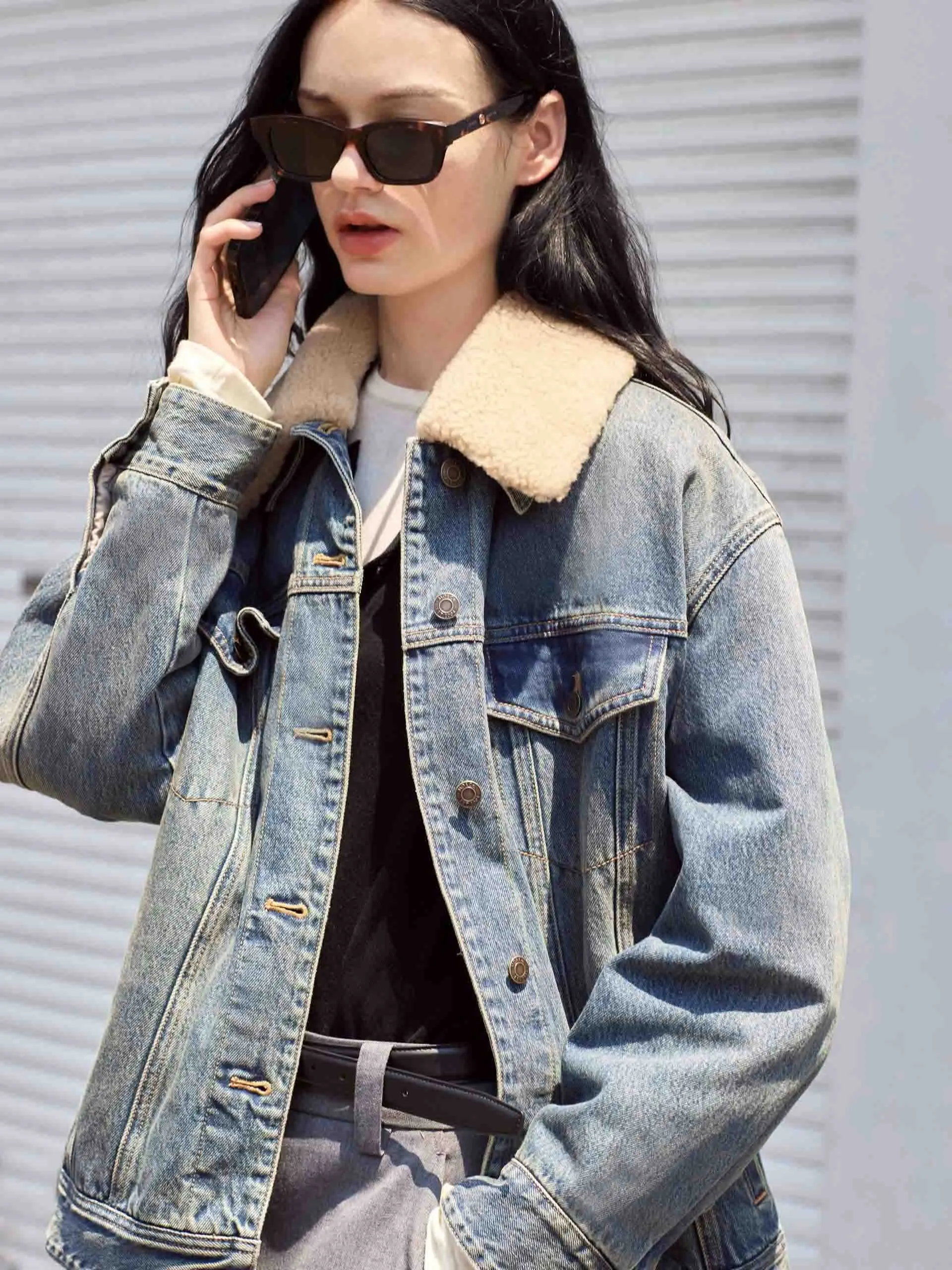 Detachable Collar Denim Jacket