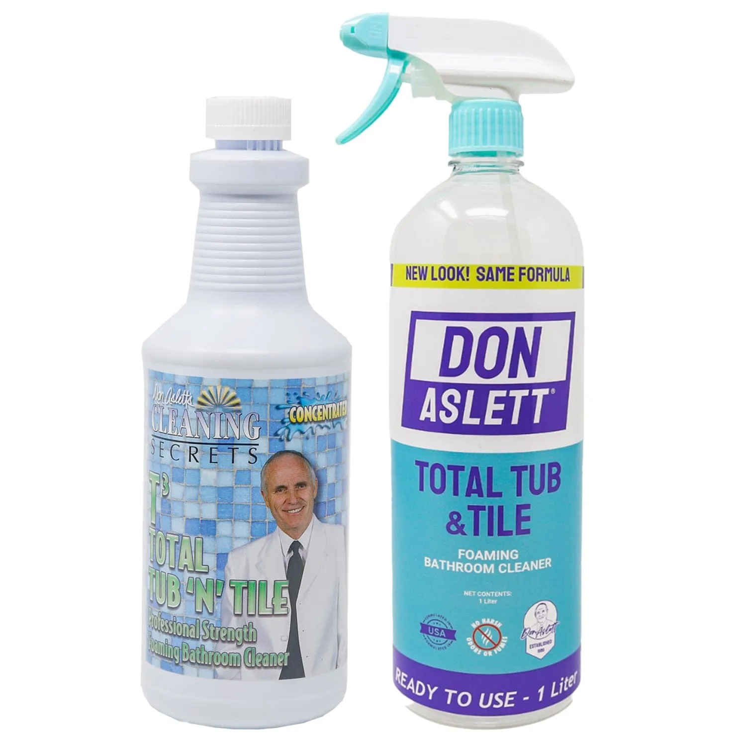 Don Aslett Tub N' Tile Concentrate- Eco-Friendly Foaming Bathroom Cleaner