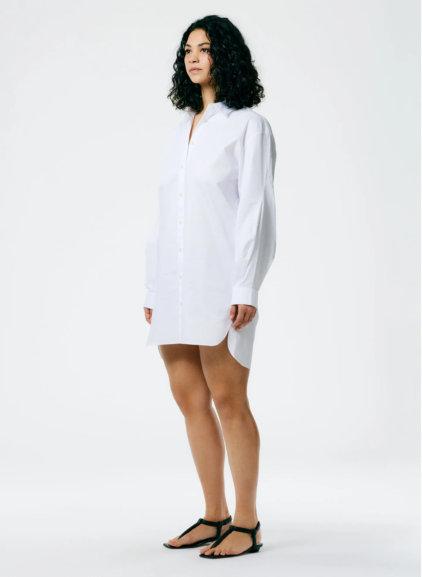 Eco Poplin Twisted Sleeve Dress