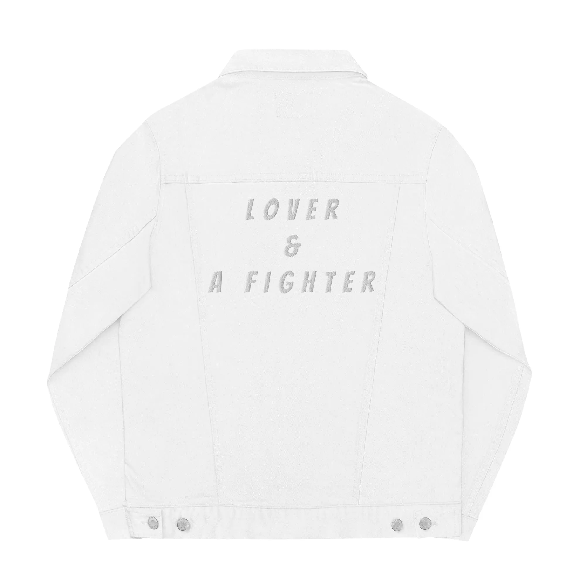 Embroidered Lover and A Fighter Denim Jacket