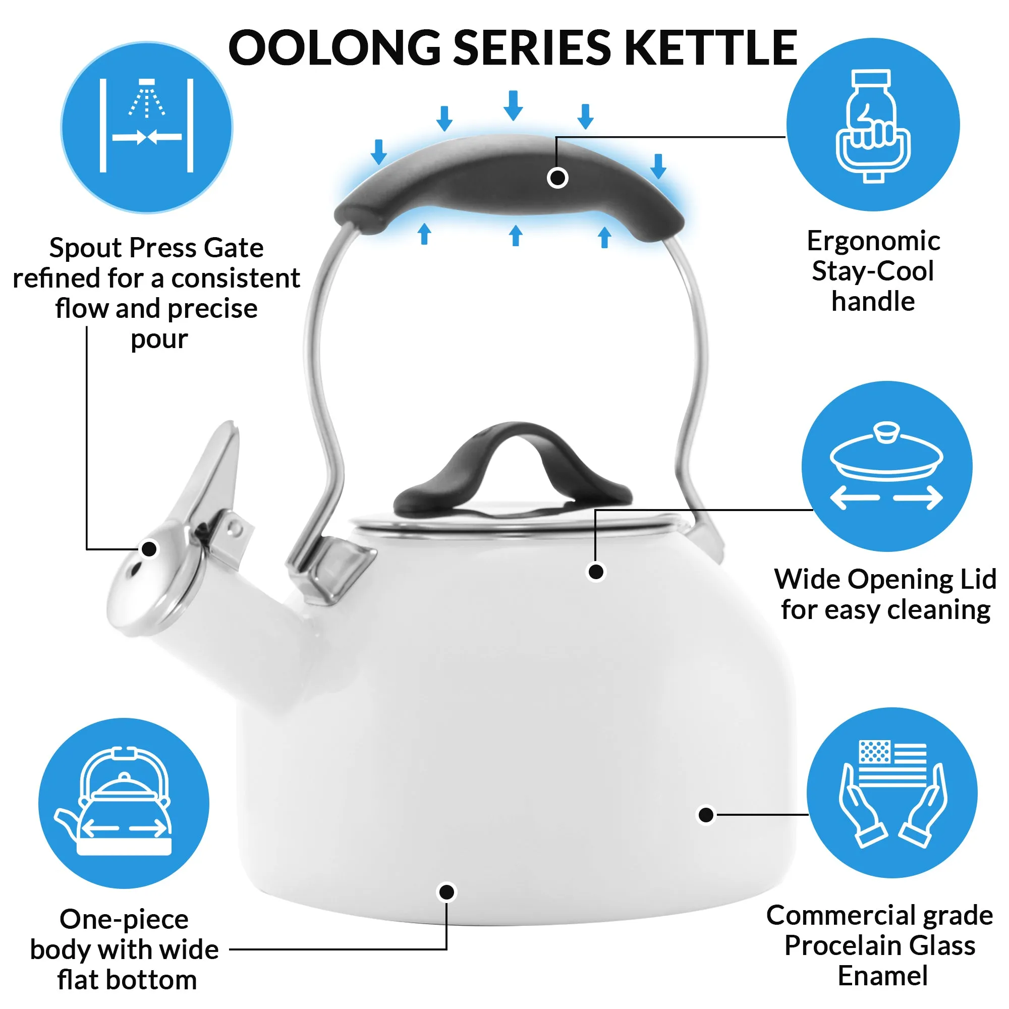 Enamel-on-Steel Oolong Teakettle Collection (1.8 Qt)