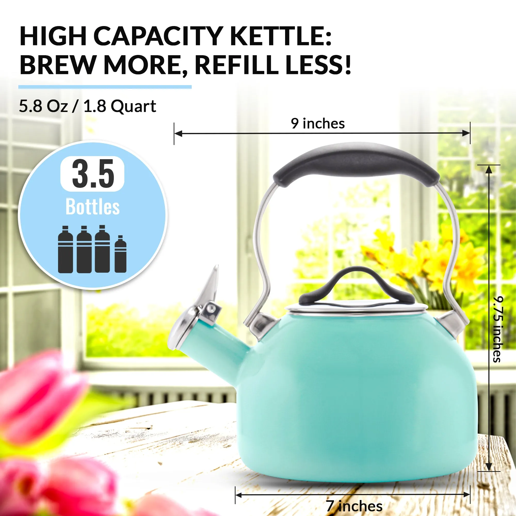 Enamel-on-Steel Oolong Teakettle Collection (1.8 Qt)