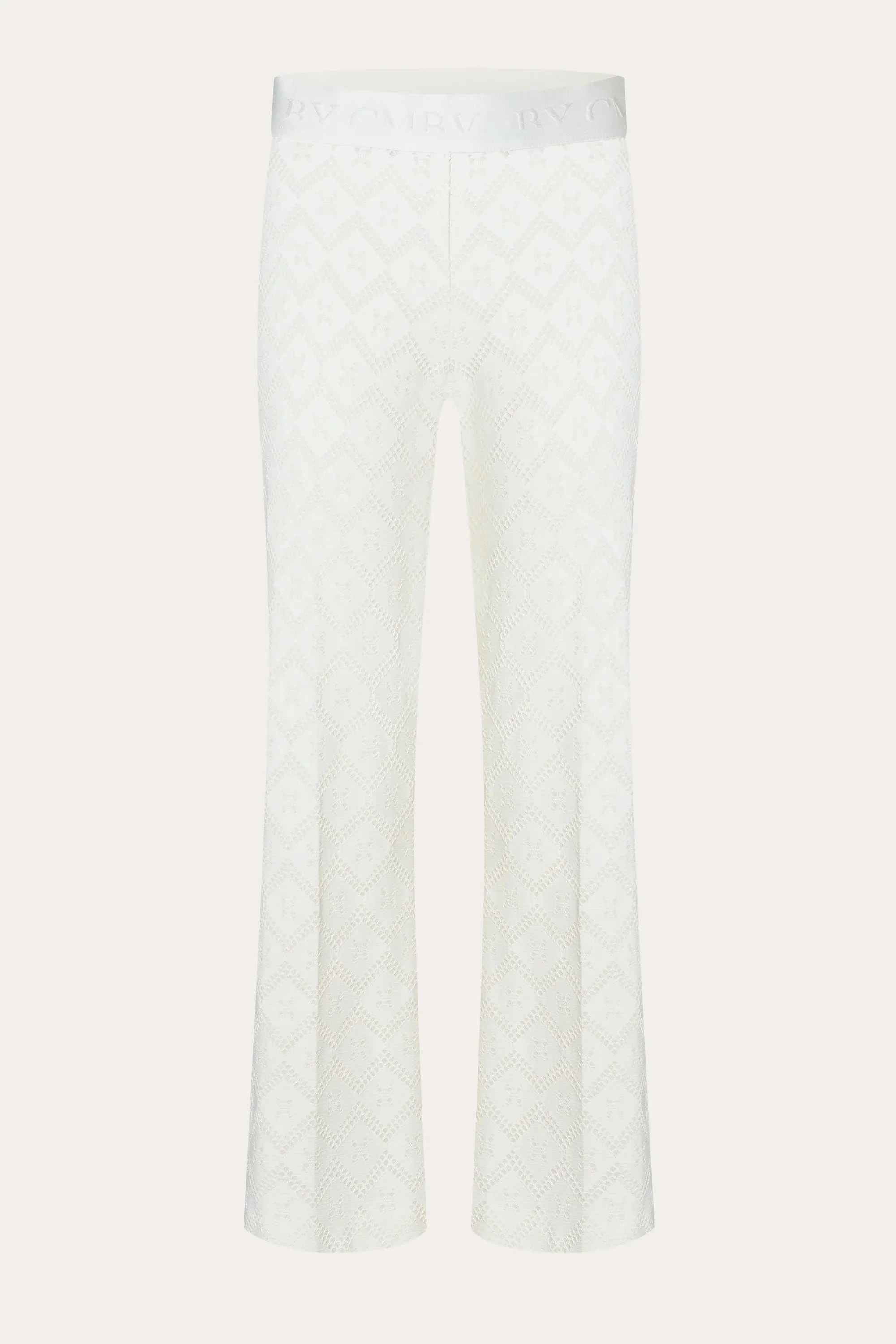 Faith Hose Flared Crop - Raw White