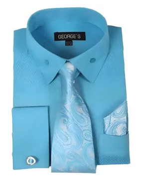 Fashion Dress Cheap Fashion Clearance Shirt Sale Online For Men Combo with Ties and Handkerchiefs Aqua Mens Turquoise Dress Shirt, Dark color black