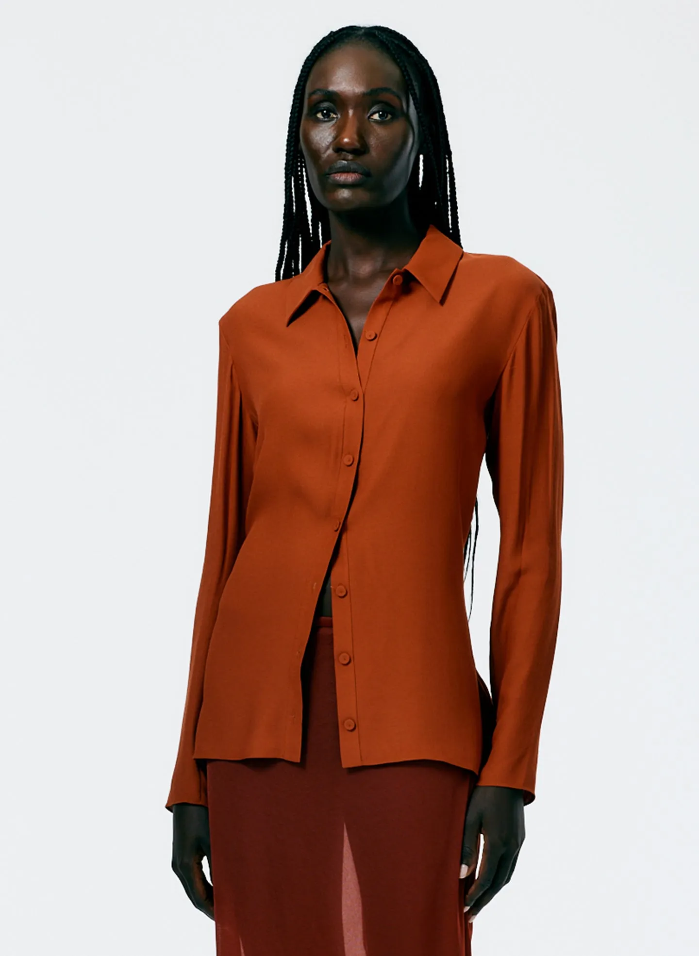 Feather Weight Eco Crepe Slim Shirt