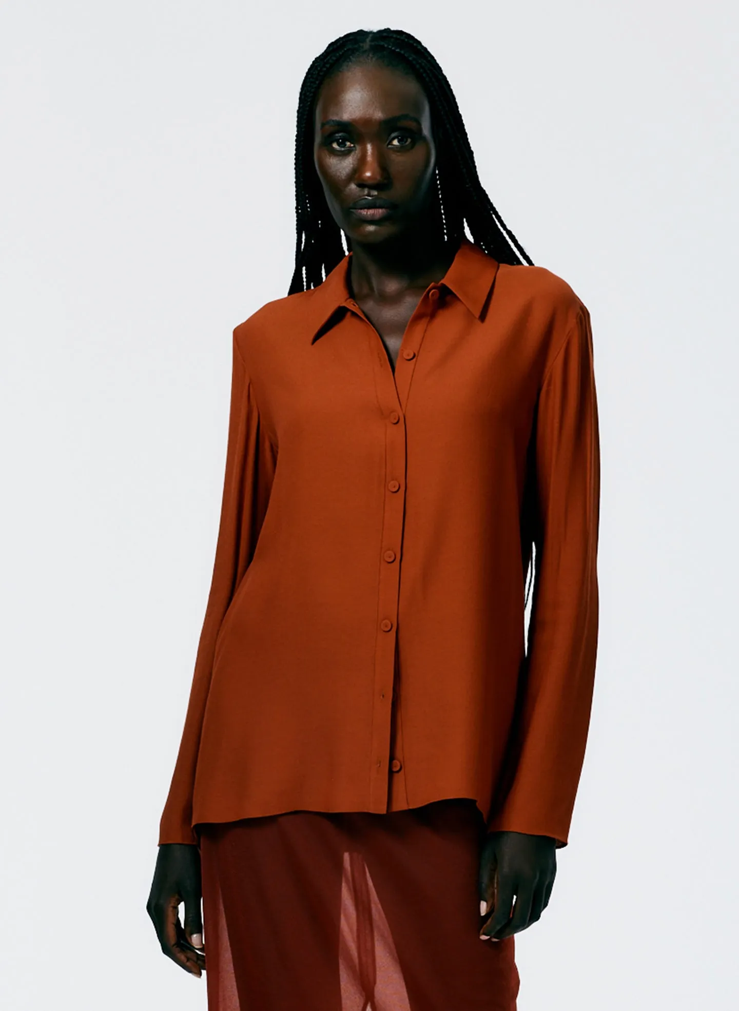 Feather Weight Eco Crepe Slim Shirt