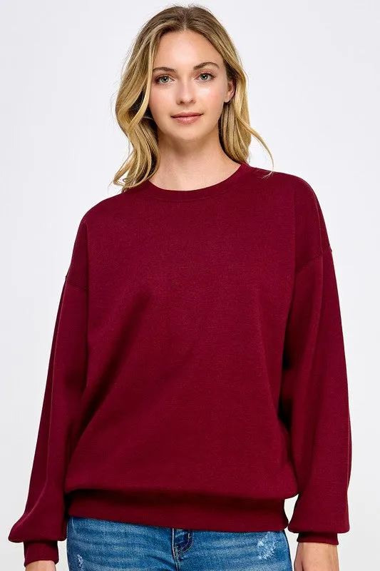 Fleece Relaxed Fit Oversized Sweatshirt