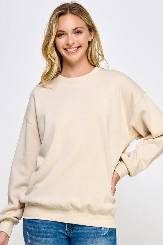 Fleece Relaxed Fit Oversized Sweatshirt