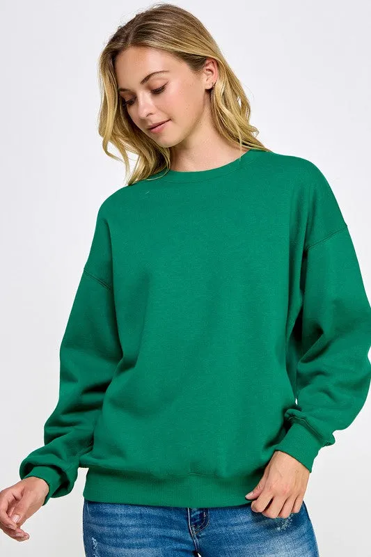 Fleece Relaxed Fit Oversized Sweatshirt