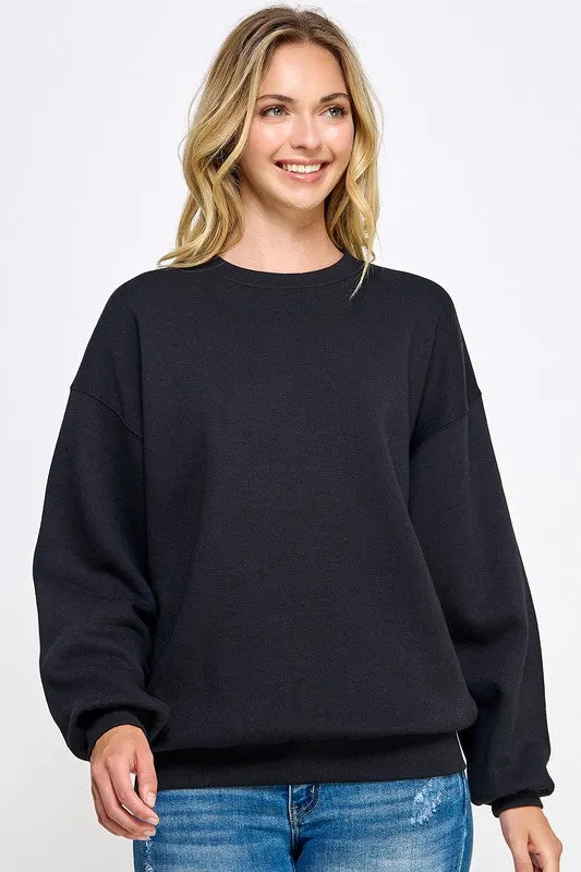 Fleece Relaxed Fit Oversized Sweatshirt