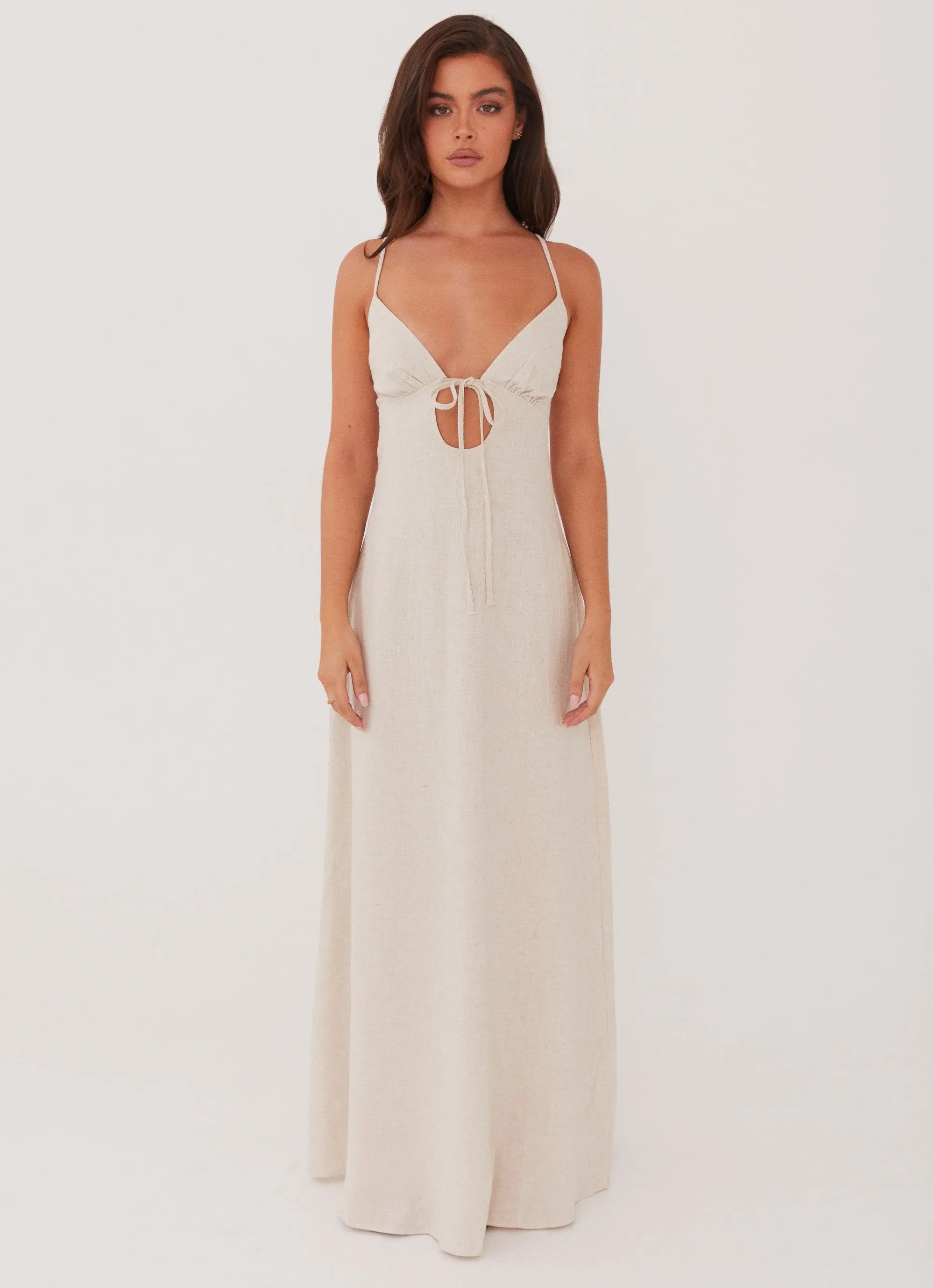 Flora Linen Maxi Dress - Oatmeal