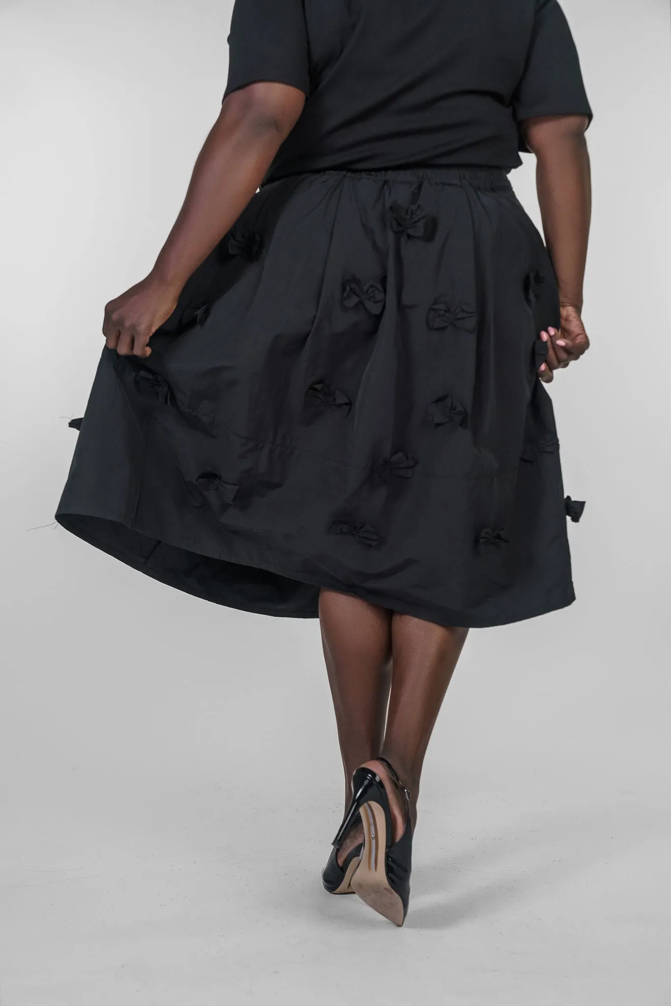 FUKKURA POPLIN SKIRT WITH BOWS