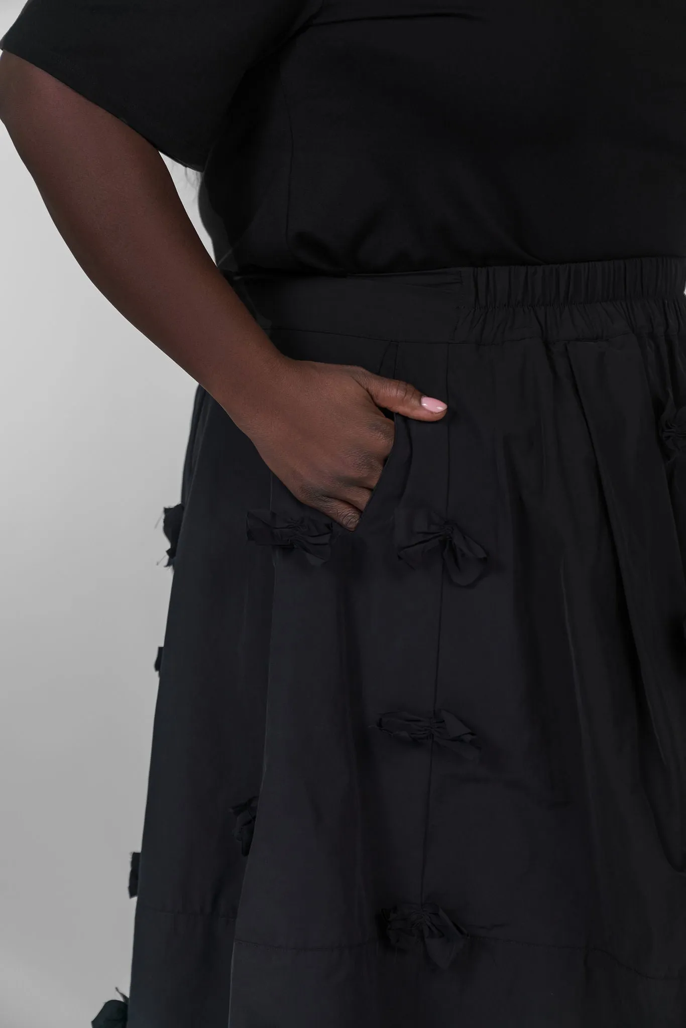 FUKKURA POPLIN SKIRT WITH BOWS