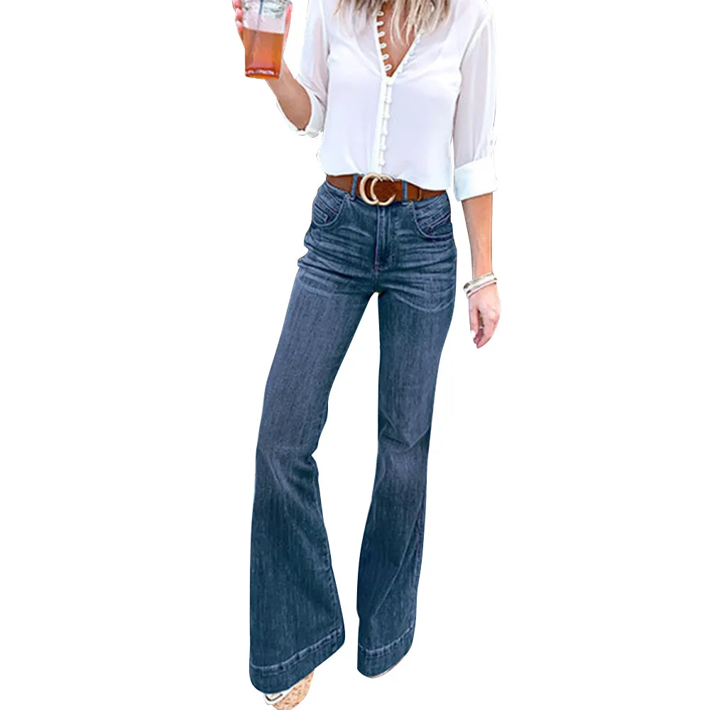 Funki Buys | Pants | Women's High Waist Vintage Flare Jeans