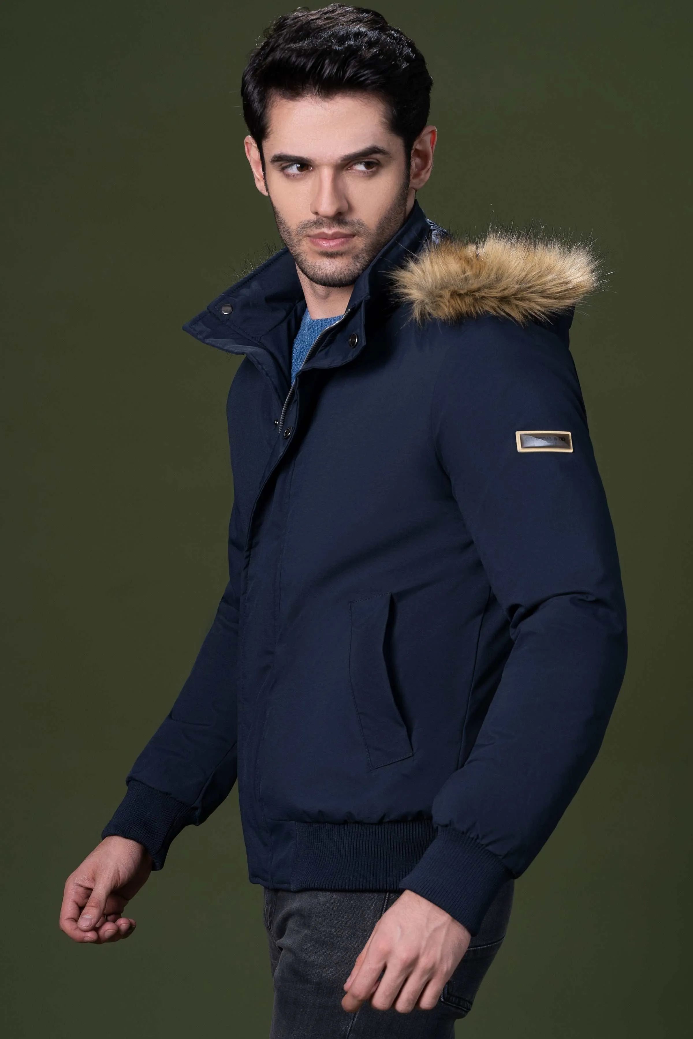 FUR JACKET NAVY