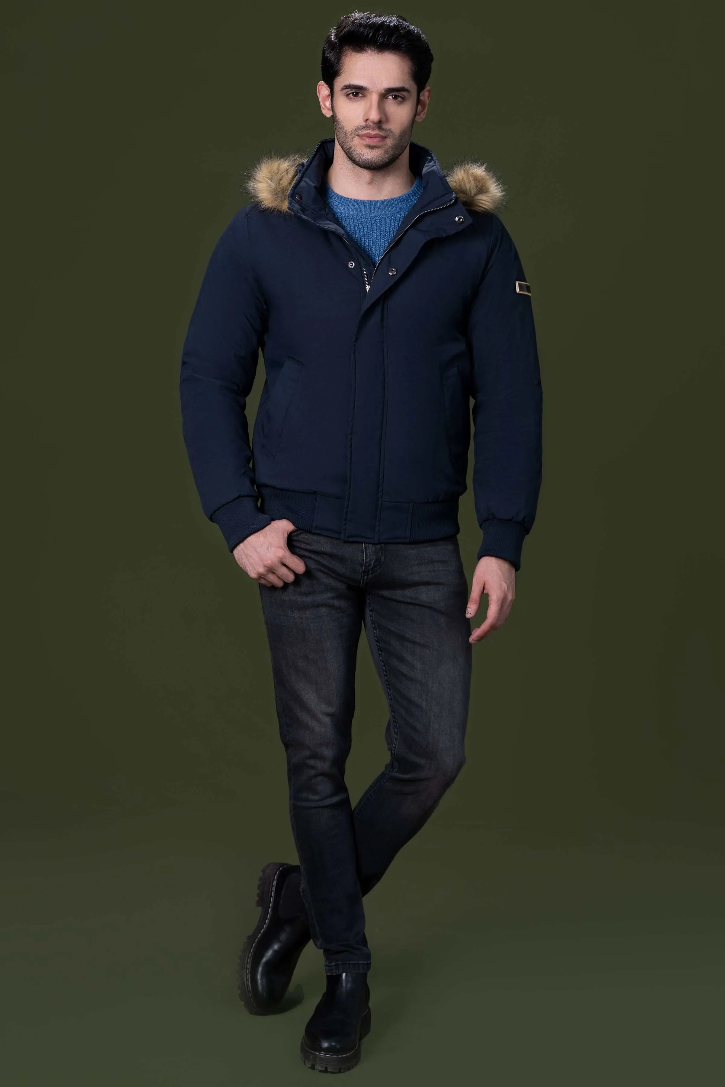 FUR JACKET NAVY