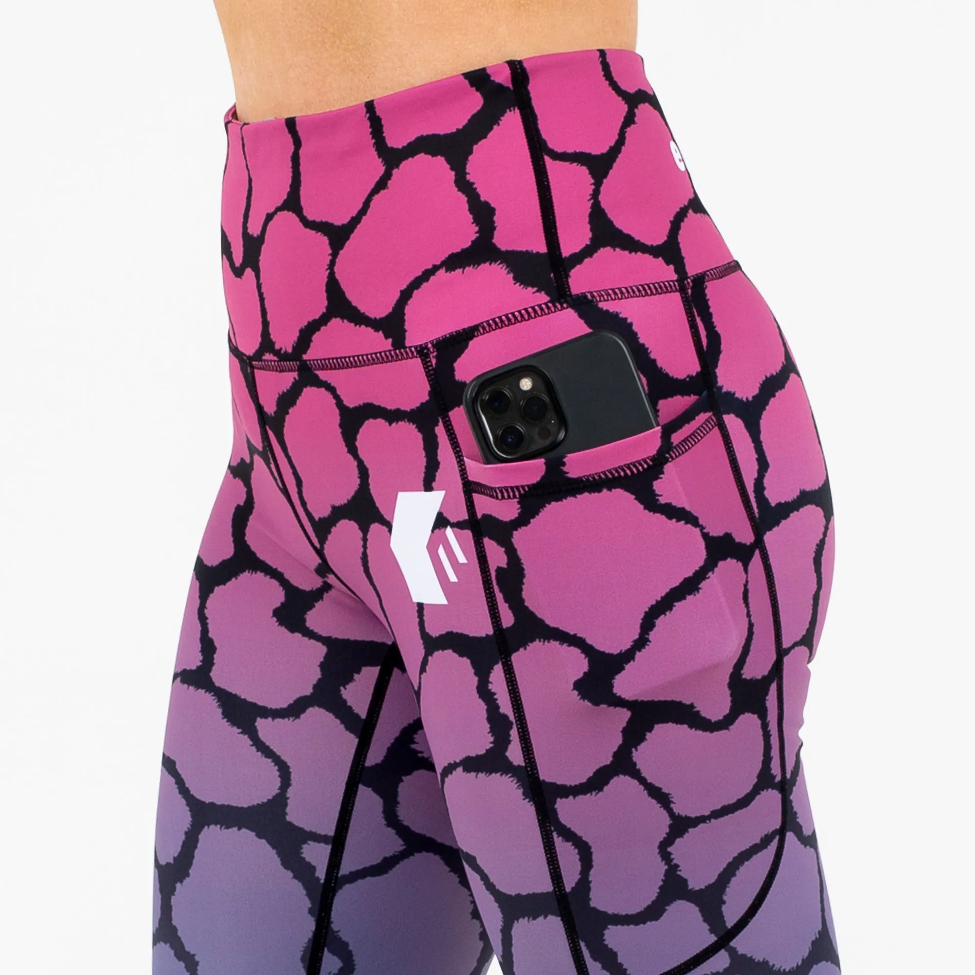 Giraffe Ombre Leggings Raspberry/Stone