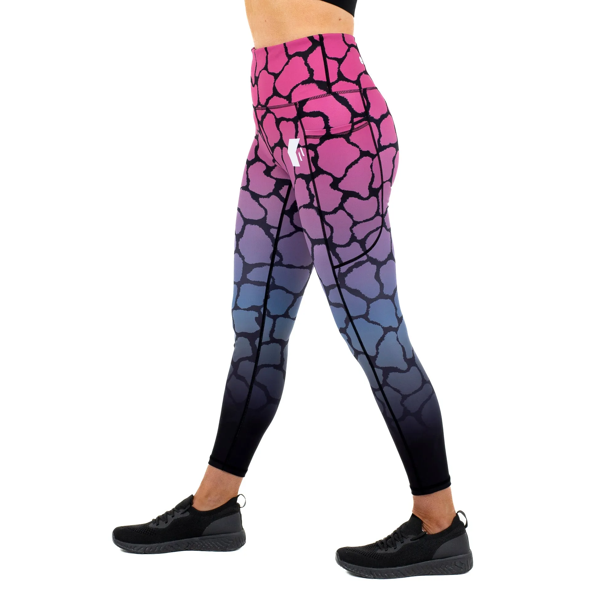 Giraffe Ombre Leggings Raspberry/Stone