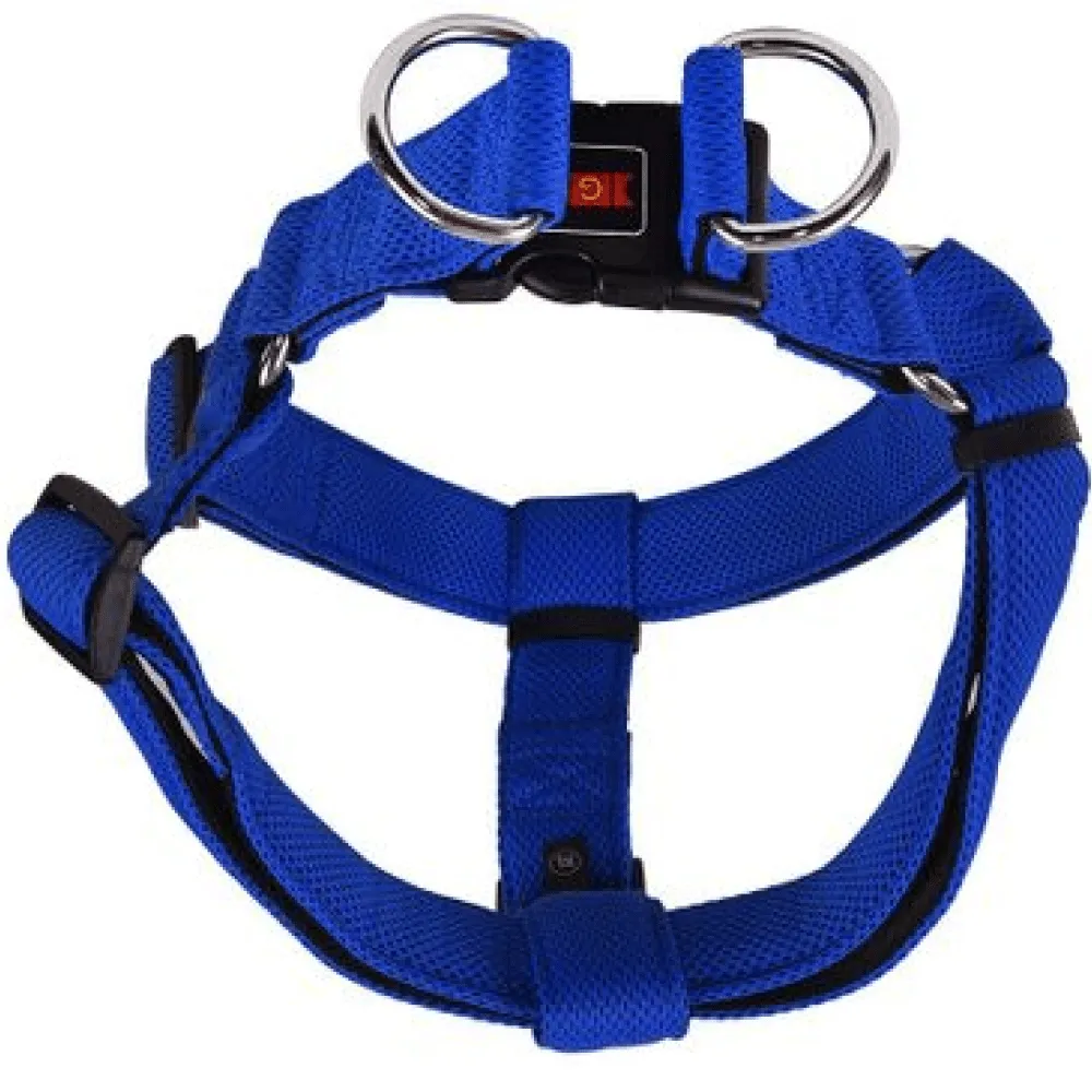 Glenand Nylon Mesh Adjustable Harness for Dogs (Blue)