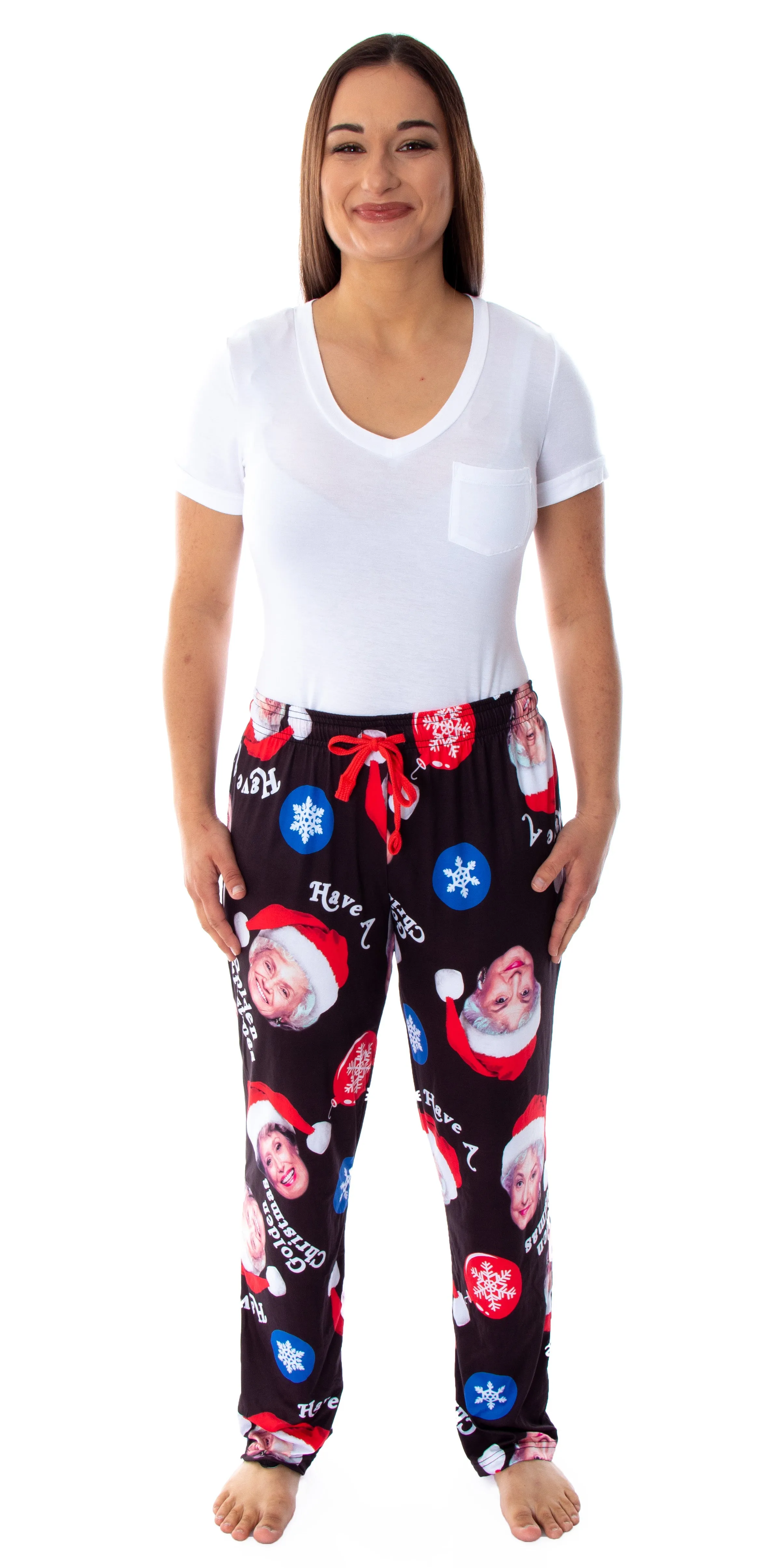 Golden Girls Women's 4 Character Santa Hat Sleep Lounge Pajama Pants