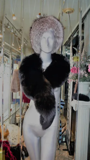 GORGEOUS Plush Black Fox  Collar/Shoulder Wrap