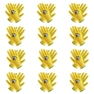 Handlandy Wholesale Childrens Gardening Gloves Natural Rubber Latex Bright Colors 5141 (12 Pairs)