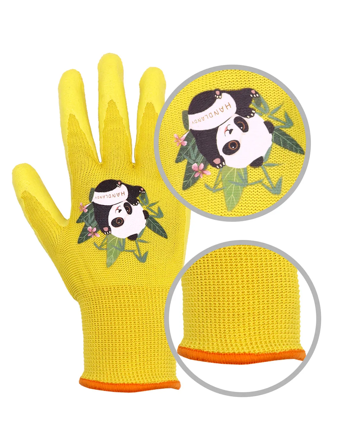 Handlandy Wholesale Childrens Gardening Gloves Natural Rubber Latex Bright Colors 5141 (12 Pairs)