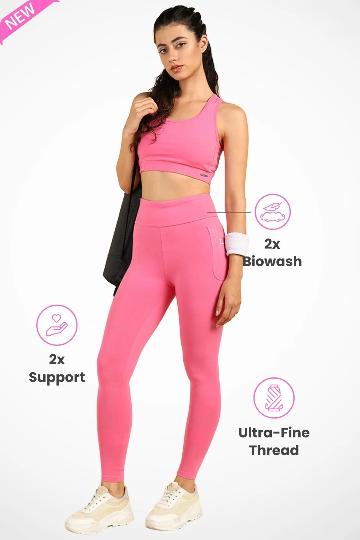 High Waist Pink Mom Legging