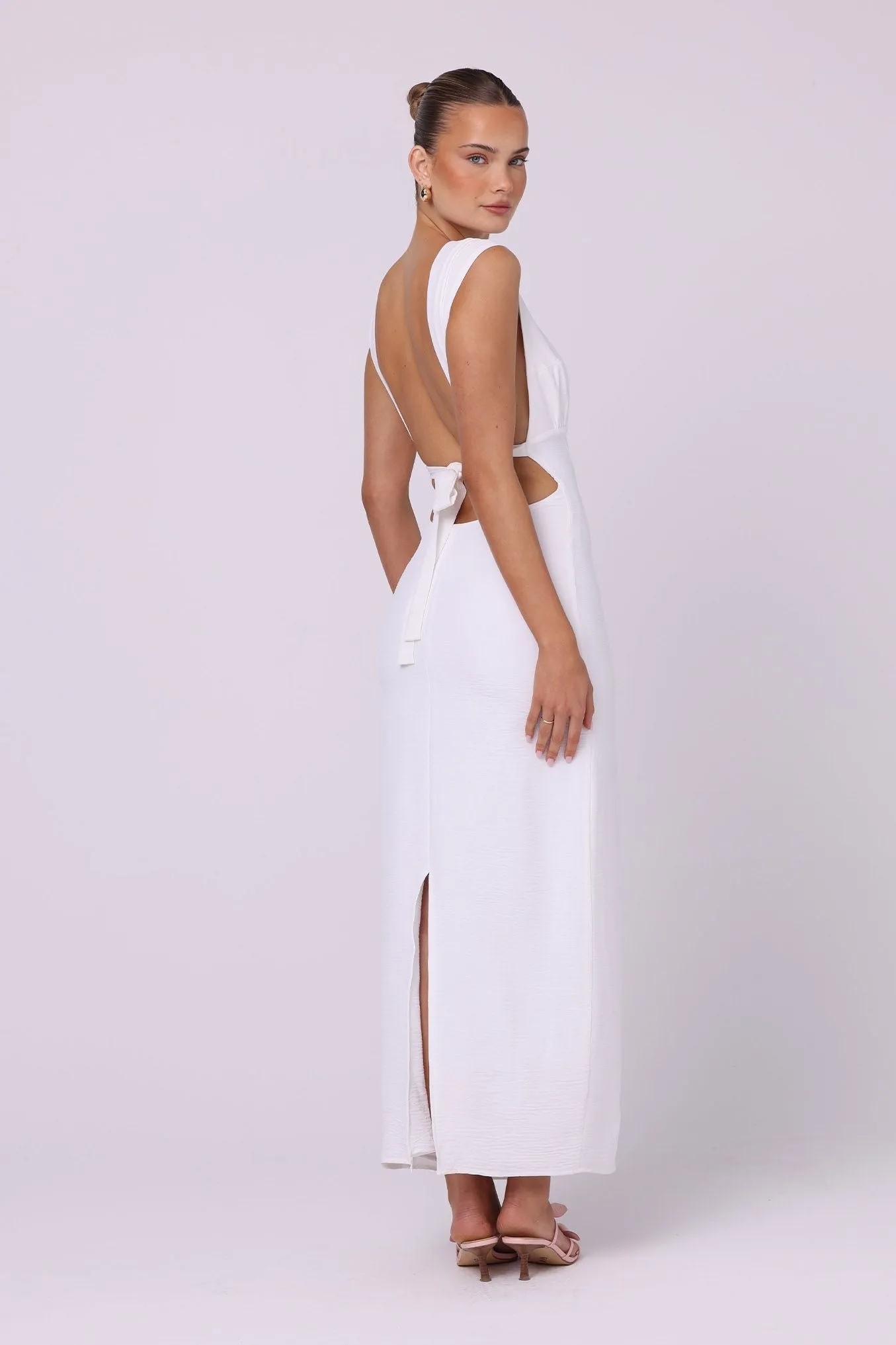 Isabelle Quinn Lila Backless Maxi Dress - White