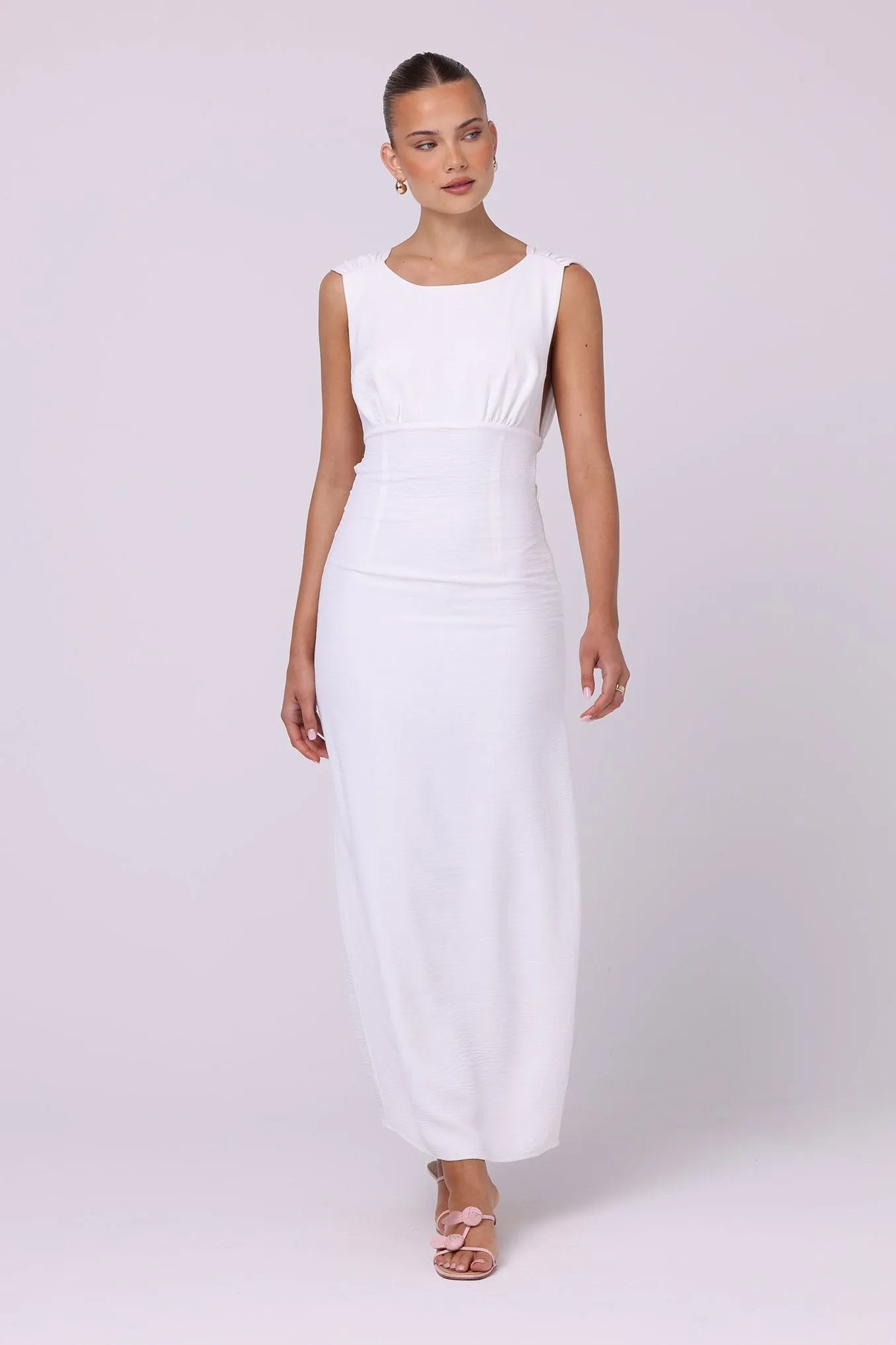 Isabelle Quinn Lila Backless Maxi Dress - White