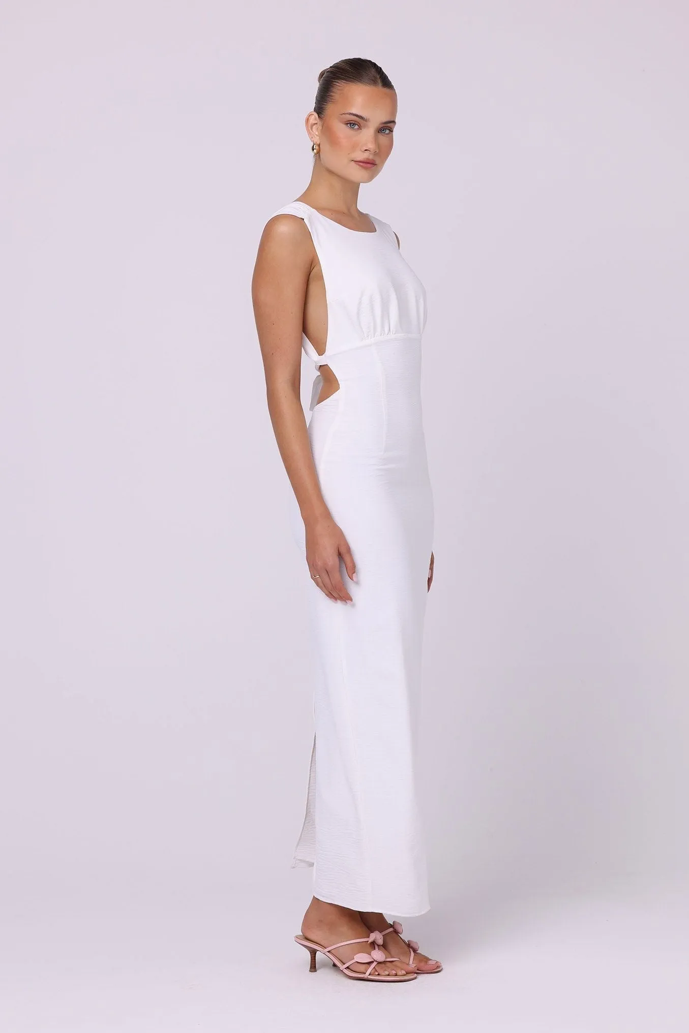 Isabelle Quinn Lila Backless Maxi Dress - White