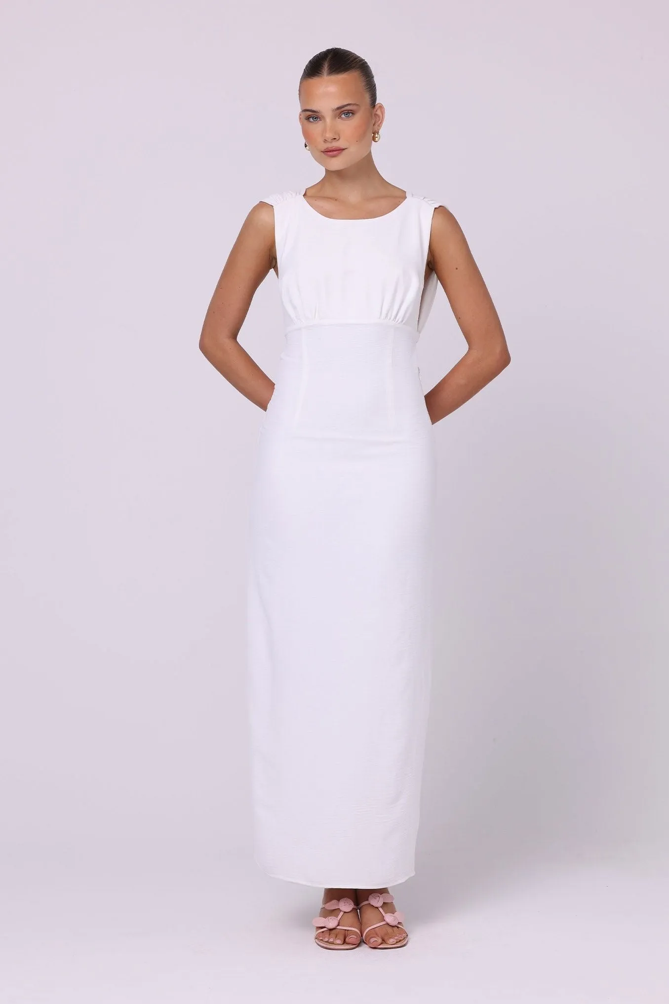 Isabelle Quinn Lila Backless Maxi Dress - White