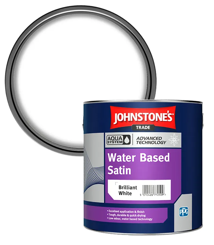 Johnstone's Trade Aqua Water Based Satin - Brilliant white