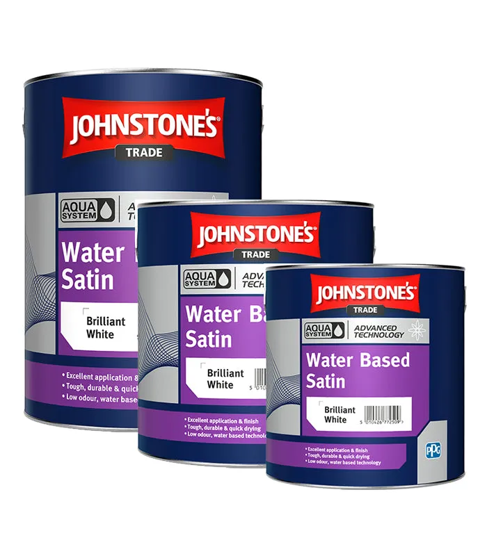 Johnstone's Trade Aqua Water Based Satin - Brilliant white