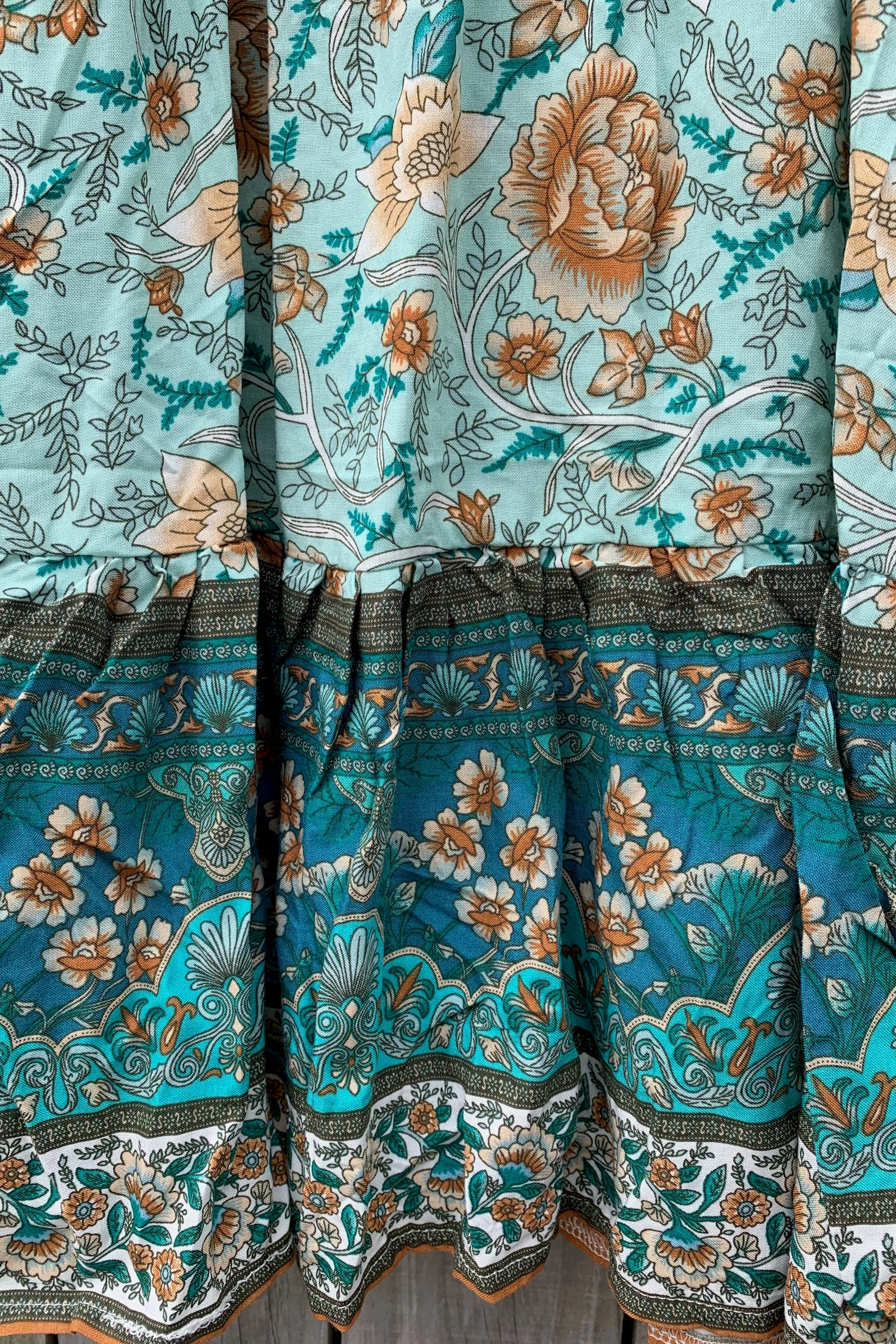 Josie Maxi Dress- Emeralds/Brown