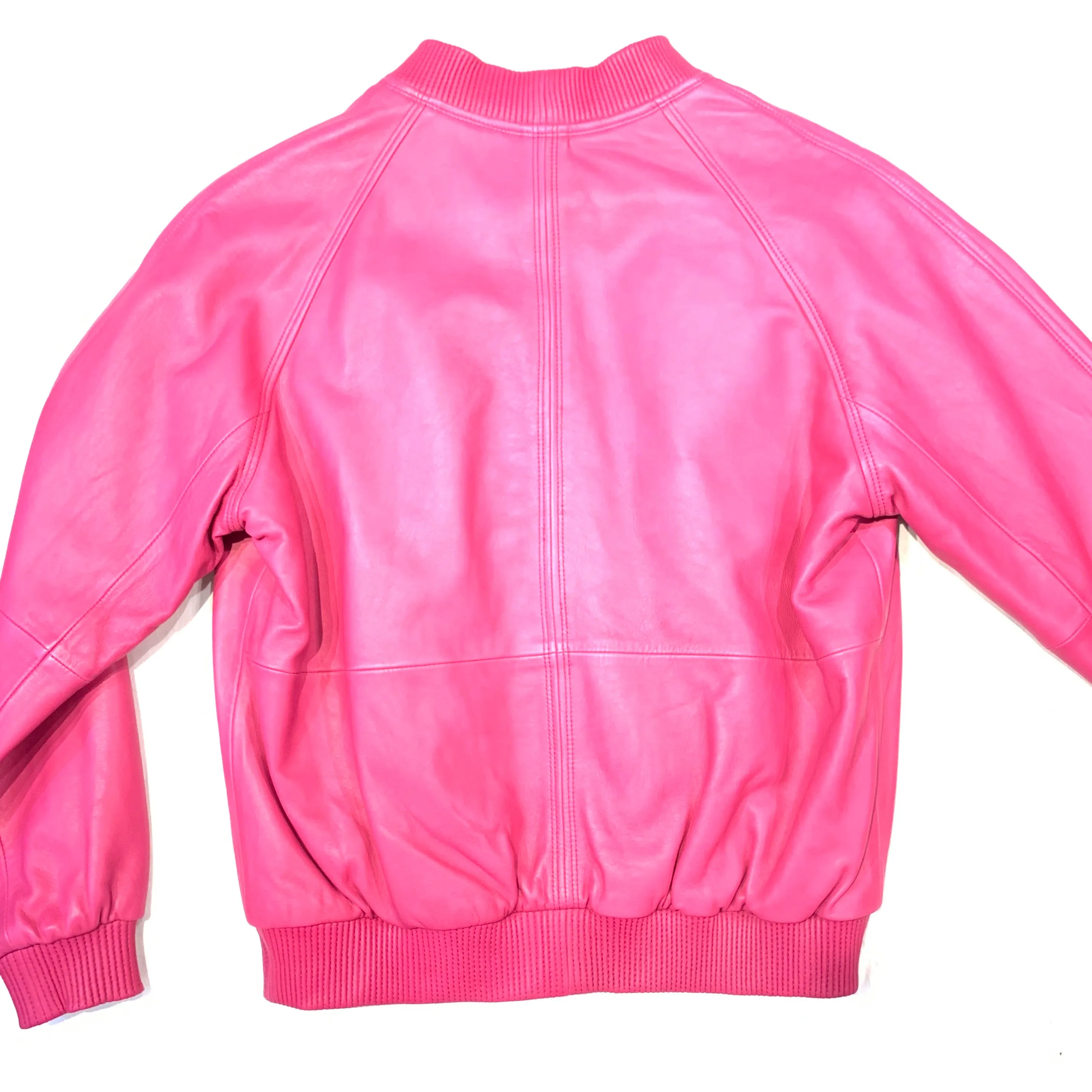 Kashani Pink Lambskin MA-1 Bomber Jacket