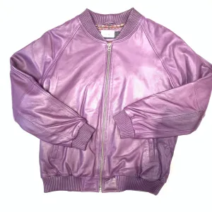 Kashani Purple Lambskin MA-1 Bomber Jacket