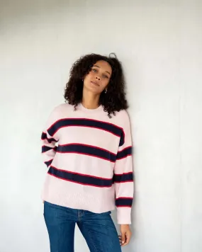 Keeper Crewneck Sweater - Striped Pink