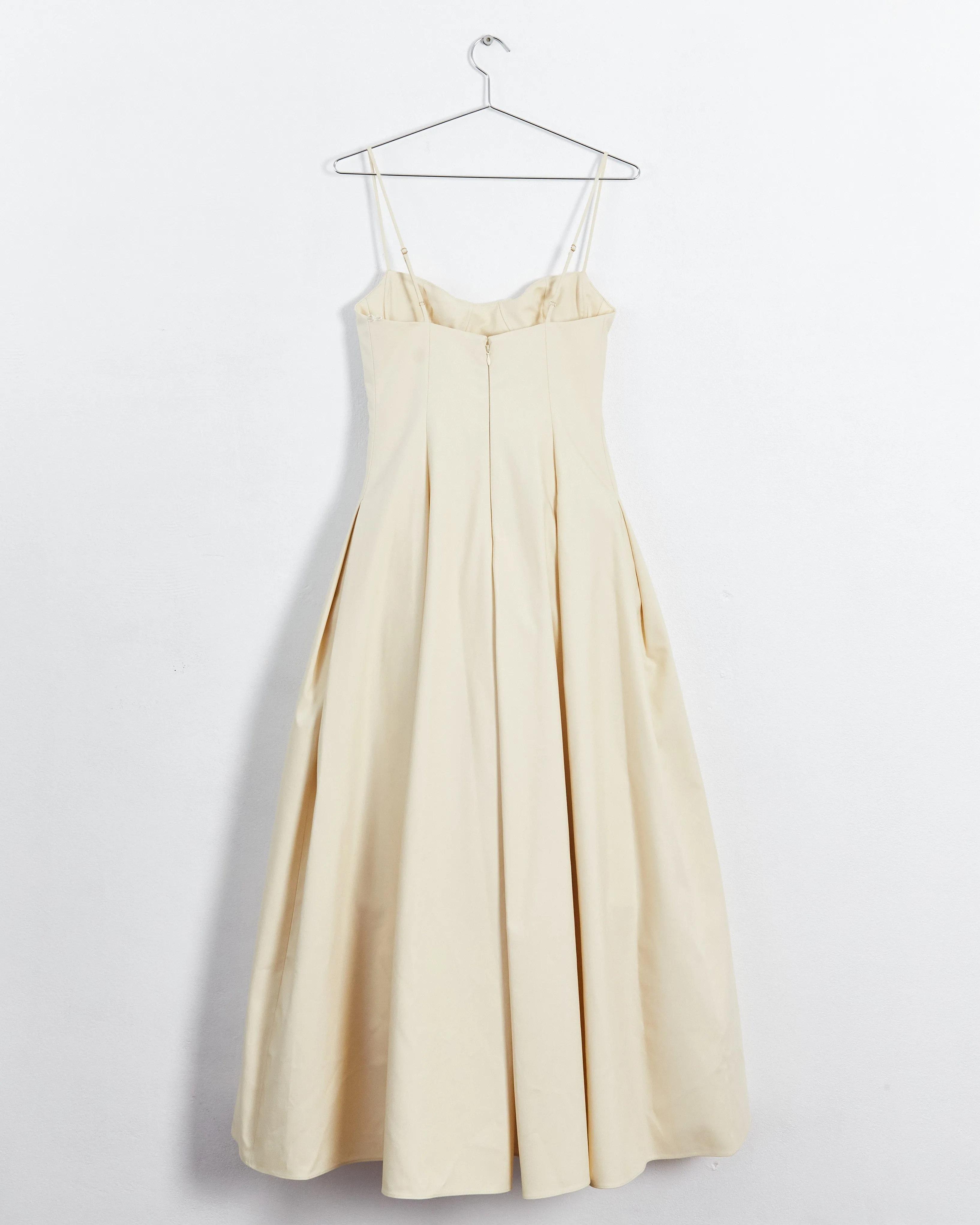 Khaite prefall '22 'robyn' cotton twill gown, cream, 8