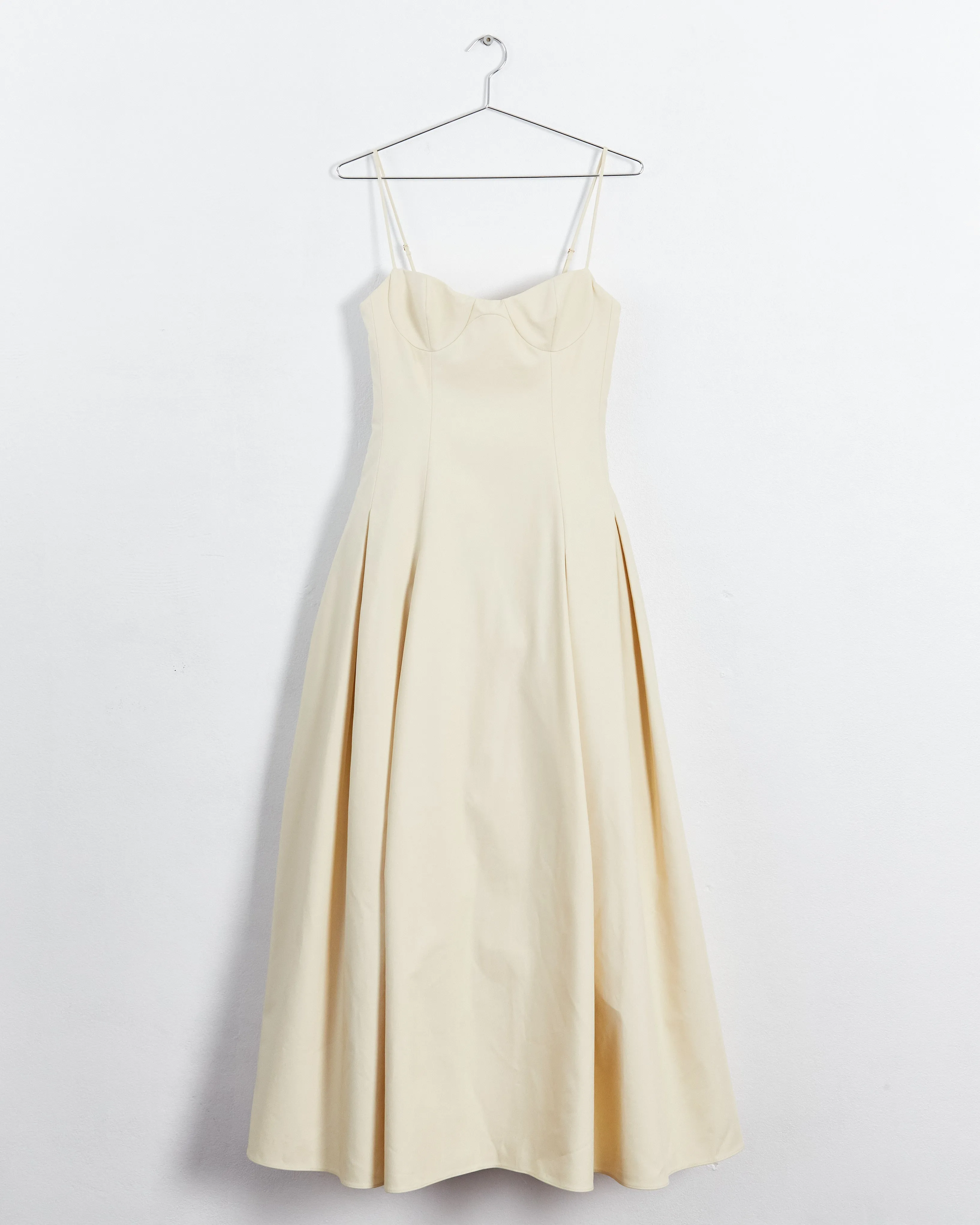 Khaite prefall '22 'robyn' cotton twill gown, cream, 8