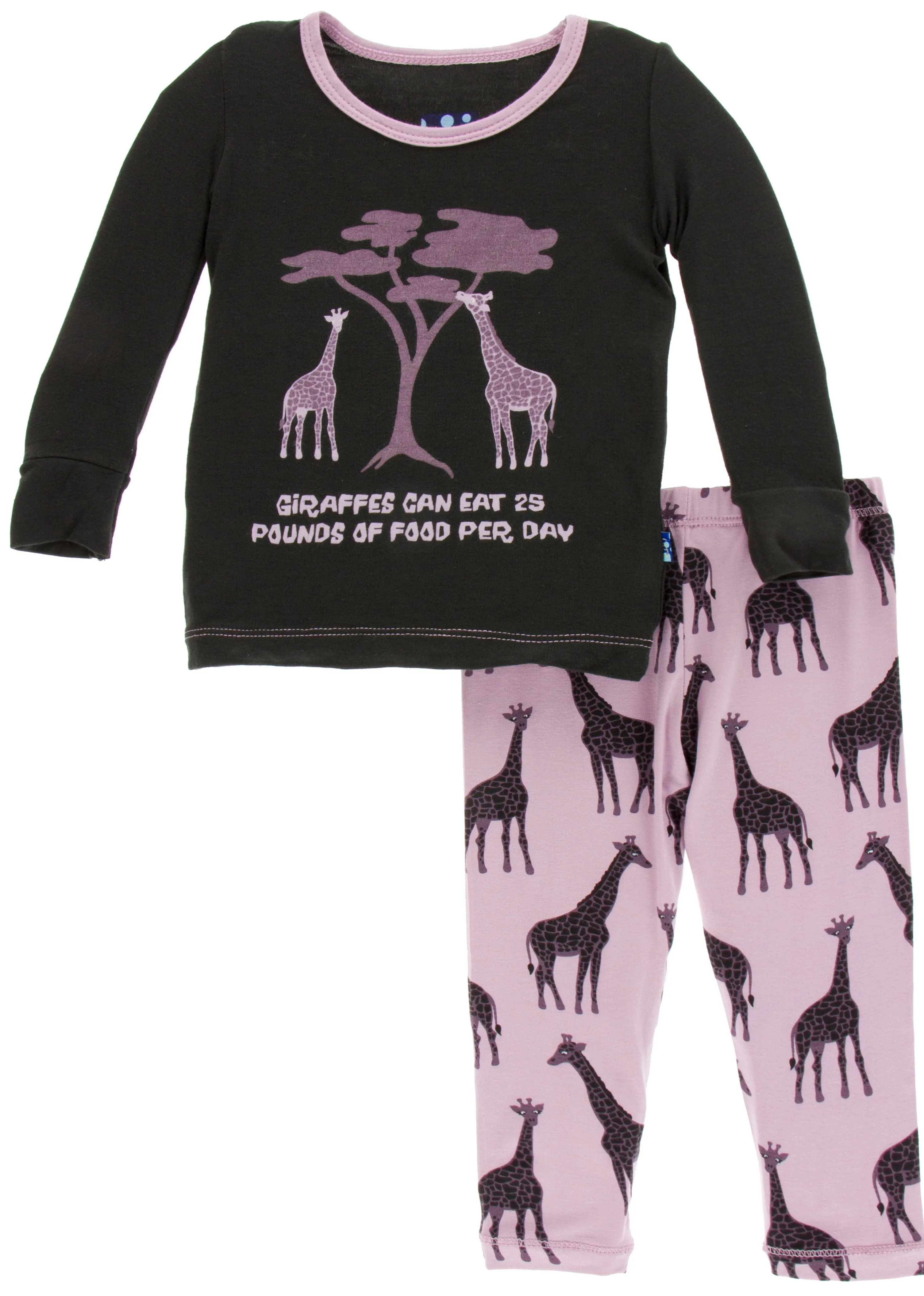 KicKee Pants Sweet Pea Giraffe Long Sleeve Pajama Set