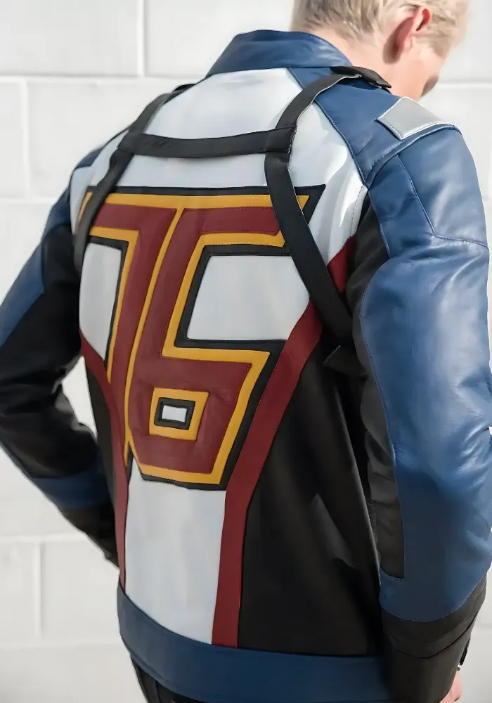 Kid's Overwatch Soldier 76 John Jack Morrison Sheep Leather Jacket Blue