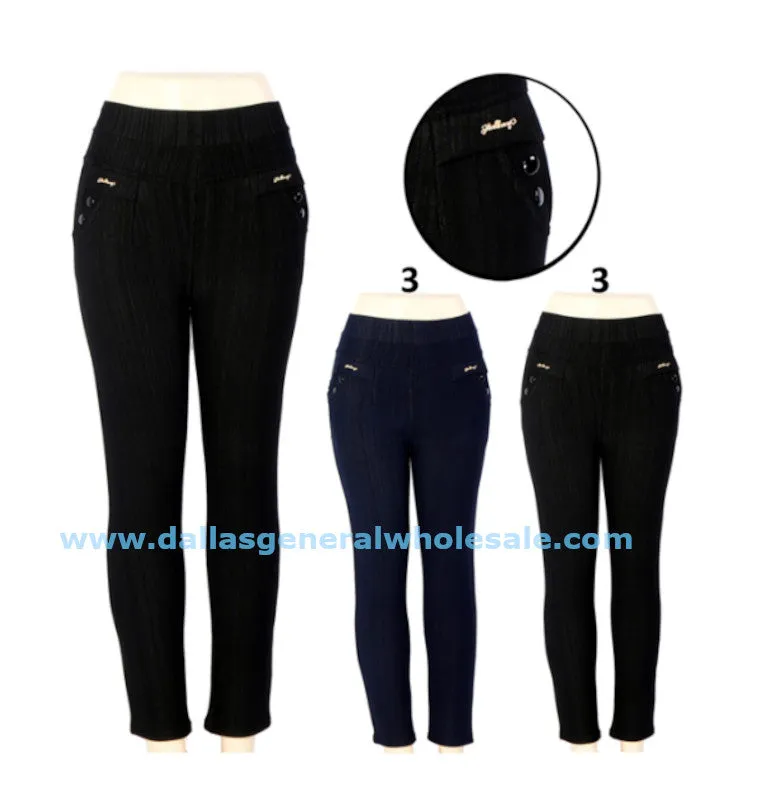 Ladies Cute Fur Lining Jeans Wholesale