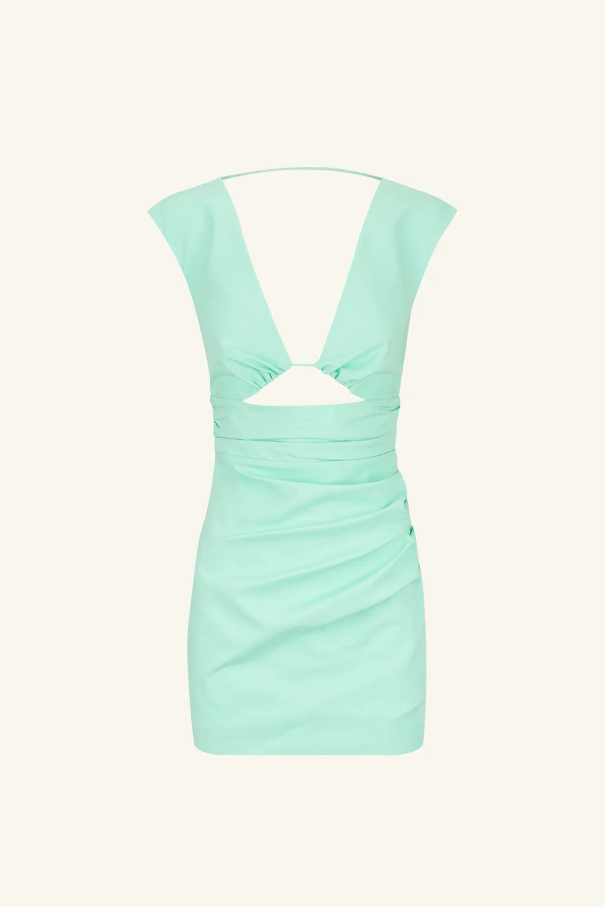 LANI PLUNGED CUT OUT MINI DRESS - AQUA