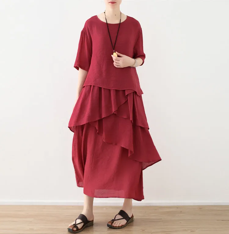 Layered casual summer Women Dresses long women dresses AMT962329